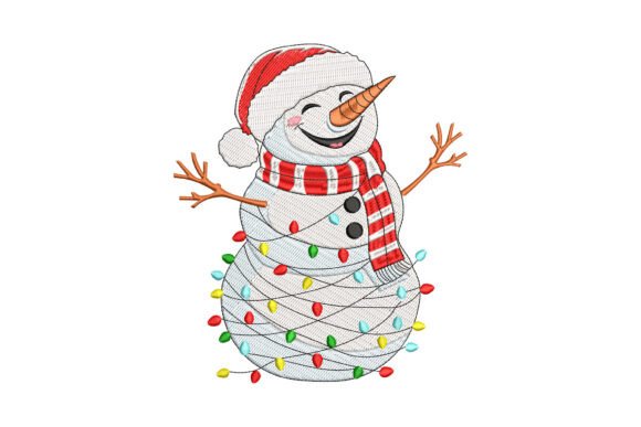 Lights Snowman: A Warm, Playful Winter Embroidery Design Worth Your Thread
