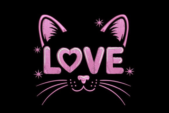Love Cat: A Charming Embroidery Design for Meaningful Handmade Gifts